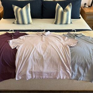 Roundtree & Yorke TravelSmart Polo Shirt Trio - Burgundy, Light Pink, Gray